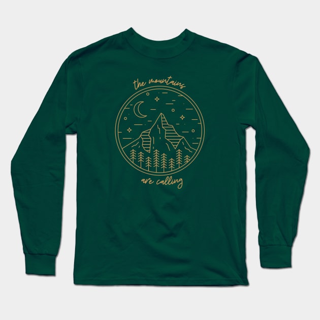 The Mountains are Calling - The Outdoors Long Sleeve T-Shirt by Mrs. Honey's Hive